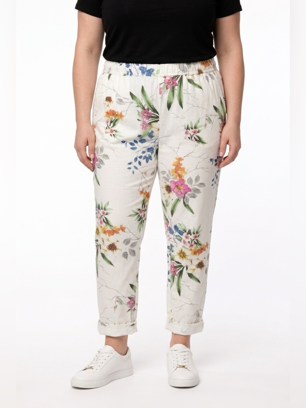 ✌️4 for $20✌️ Floral cotton blend pull on pants